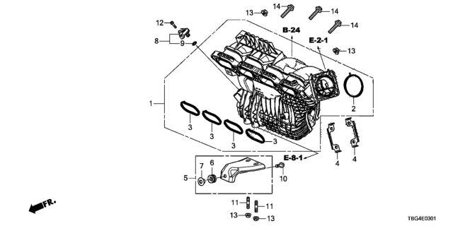 2019 Honda Civic Intake Manifold (2.0L) Diagram