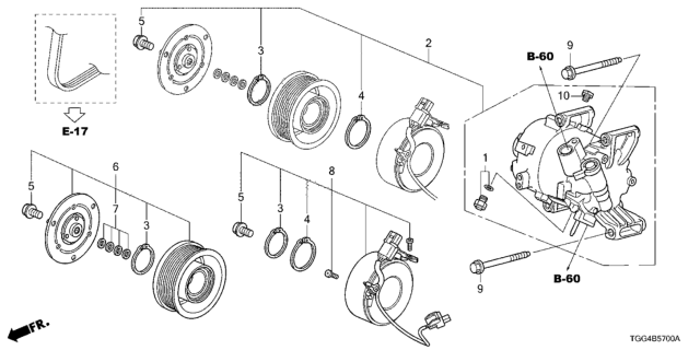 2019 Honda Civic A/C Compressor Diagram