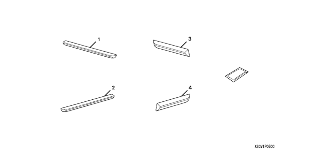 2009 Honda Element 5 Door EX (2WD NAVIGATION) KA 5AT Rocker Panel Trim Diagram