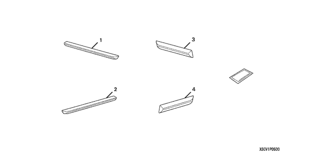 2010 Honda Element Panel, Rocker Trim Diagram for 08P05-SCV-100