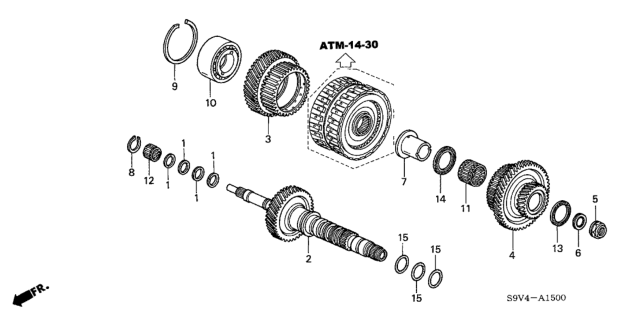 2006 Honda Pilot Mainshaft Diagram for 23210-PVG-305