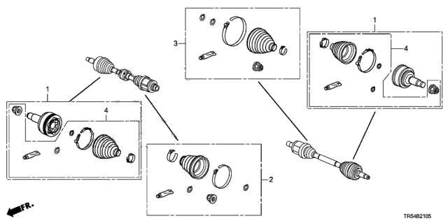 2014 Honda Civic Driveshaft Set Short Parts Diagram