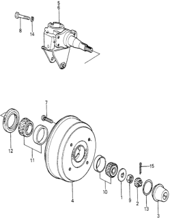1979 Honda Accord 3 Door STD KH HMT Rear Brake Drum Diagram