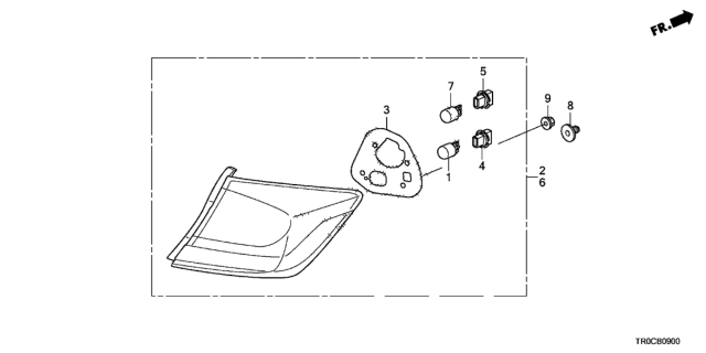 2014 Honda Civic Taillight Assy., R. Diagram for 33500-TR0-A51