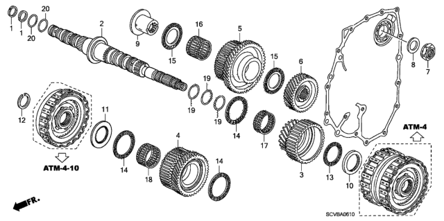 2011 Honda Element AT Secondary Shaft Diagram