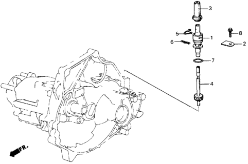 1984 Honda Civic MT Speedometer Gear Diagram