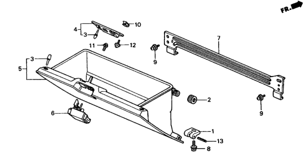 1990 Honda CRX Glove Box Diagram