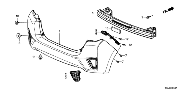 2016 Honda Fit Rear Bumper Diagram