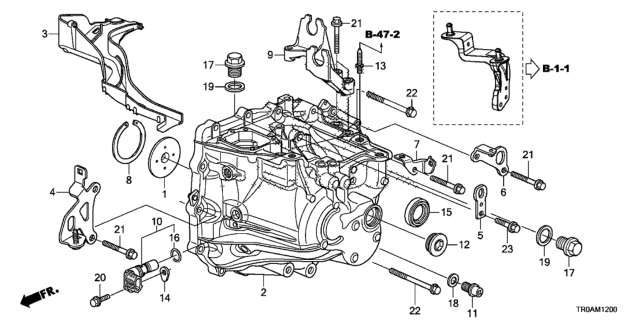 2013 Honda Civic MT Transmission Case (2.4L) Diagram