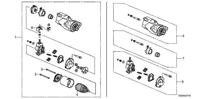 2020 Honda Passport Starter Motor (Mitsuba) Diagram