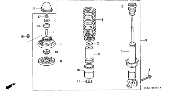 1992 Honda Civic Spring, Rear (Mitsubishi) Diagram for 52441-SR0-N01