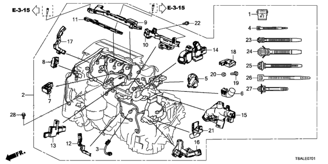 2020 Honda Civic Engine Wire Harness (2.0L) Diagram