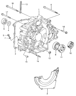 1982 Honda Civic 4 Door ** (1500) KH HMT AT Torque Converter Housing Diagram