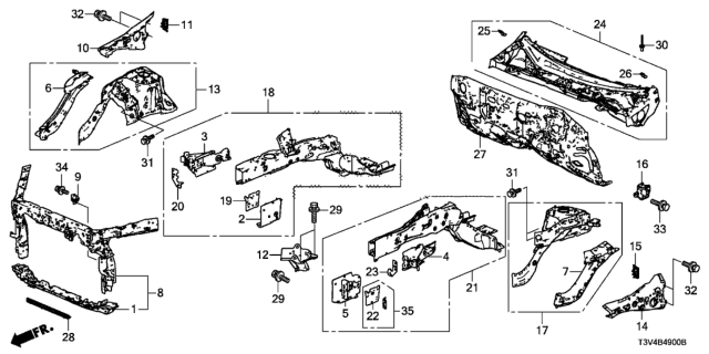 2014 Honda Accord Plate L,FR Subframe Diagram for 60922-T2A-A00ZZ