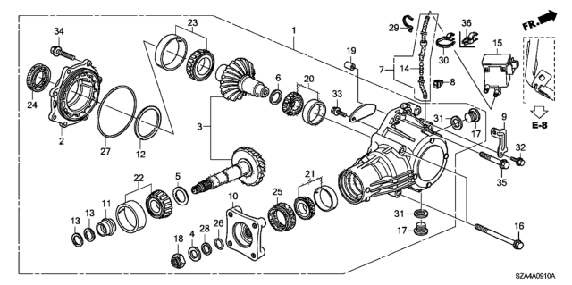 2010 Honda Pilot AT Transfer Diagram