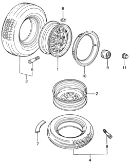 1981 Honda Civic 4 Door ** (1500) KH HMT Wheels Diagram