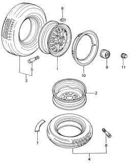 1983 Honda Civic Tire Assy. (T105/80D13) (Bs) Diagram for 42750-SA0-761