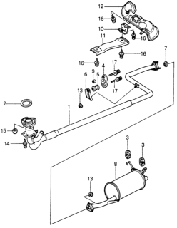 1980 Honda Civic 3 Door ** (1300) KA 4MT Exhaust System Diagram 1
