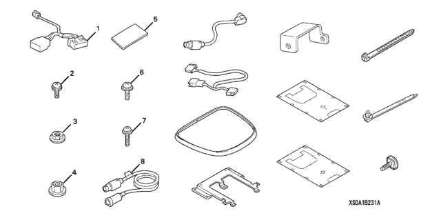 2007 Honda Accord Kit, DVD Attachment Diagram for 08B23-SDA-101A