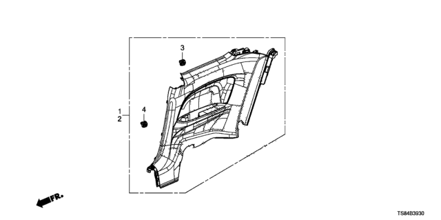 2012 Honda Civic Lining Assy., L. RR. Side *NH167L* (GRAPHITE BLACK) Diagram for 83780-TS8-A01ZA