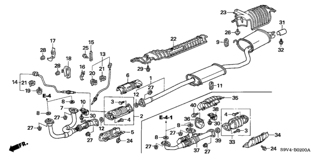 2005 Honda Pilot Exhaust Pipe Diagram