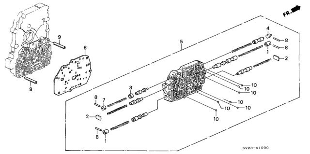 1994 Honda Accord 2 Door LX KA 4AT AT Secondary Body Diagram