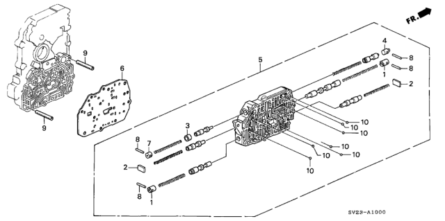 1997 Honda Accord AT Secondary Body Diagram