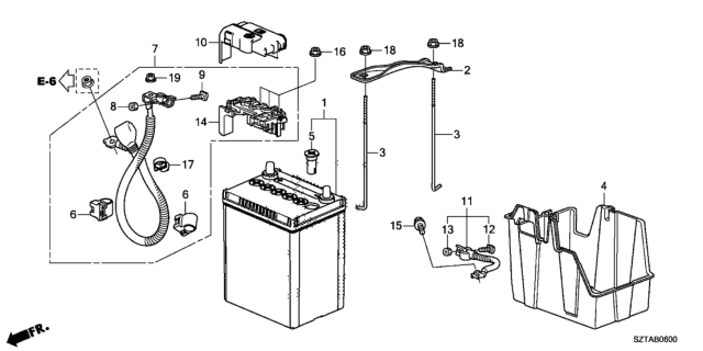 2016 Honda CR-Z Cable Assembly, Battery Ground Diagram for 32600-SZT-A02