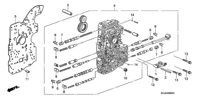 2006 Honda Odyssey 5 Door EXL-T (NAVIGATION) KA 5AT AT Main Valve Body Diagram