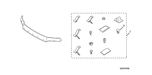 2012 Honda Ridgeline Hood Air Deflector Diagram