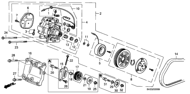 1991 Honda CRX Bolt, Flange (6X10) Diagram for 38886-PK1-004