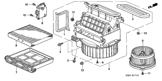 2008 Honda Odyssey 5 Door EXL-T (PAX) KA 5AT Heater Blower Diagram