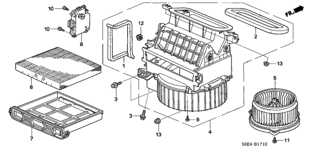 2008 Honda Odyssey Lid, Blower Diagram for 80291-SHJ-A01