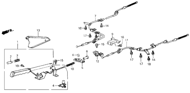 1987 Honda Civic 3 Door ** (1300) KA 4MT Parking Brake Diagram