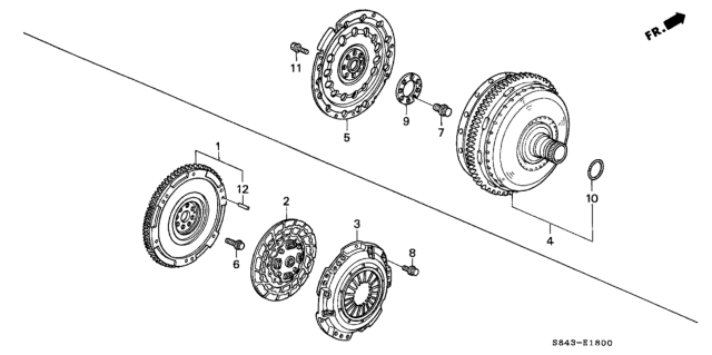 2001 Honda Accord 4 Door LX (ABS SIDE SRS) KA 4AT Clutch - Torque Converter (L4) Diagram