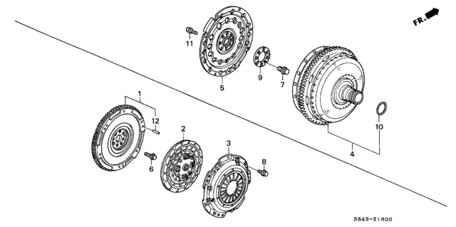 1998 Honda Accord Clutch - Torque Converter (L4) Diagram