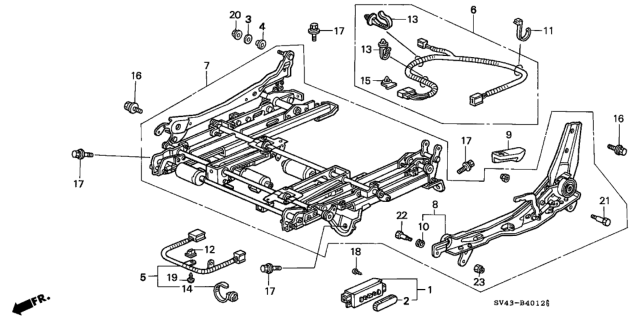 1997 Honda Accord Bolt, FR. Side Diagram for 90102-SV1-A02