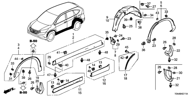 2015 Honda CR-V Side Sill Garnish  - Protector Diagram