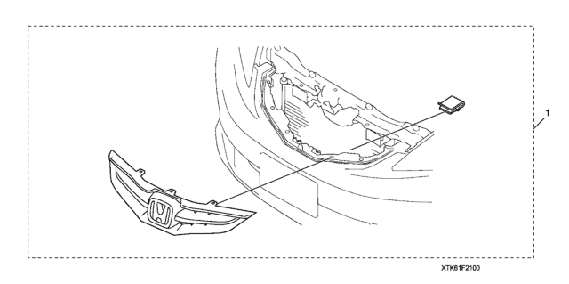 2009 Honda Fit Grille Trim Diagram