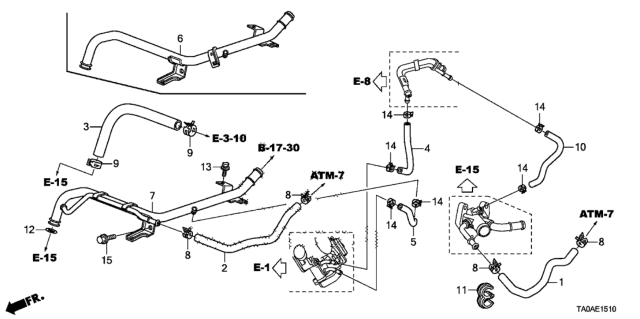 2012 Honda Accord Water Hose (L4) Diagram