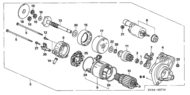 2006 Honda Civic Starter Motor (Denso) (1.8L) Diagram