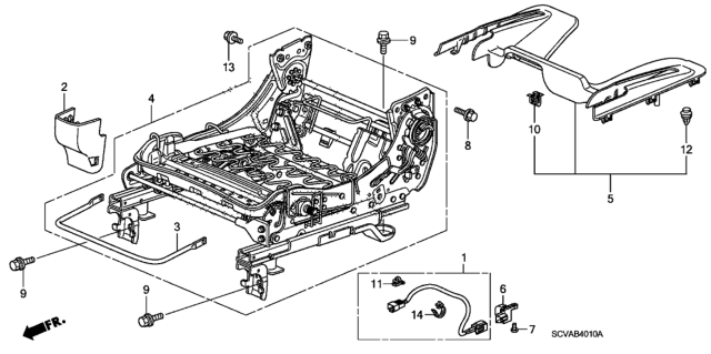 2008 Honda Element Bolt, Shoulder (10X40) Diagram for 90135-SCV-L01