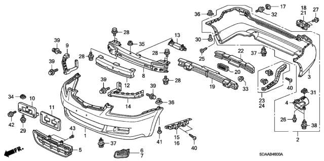 2007 Honda Accord Bumpers Diagram