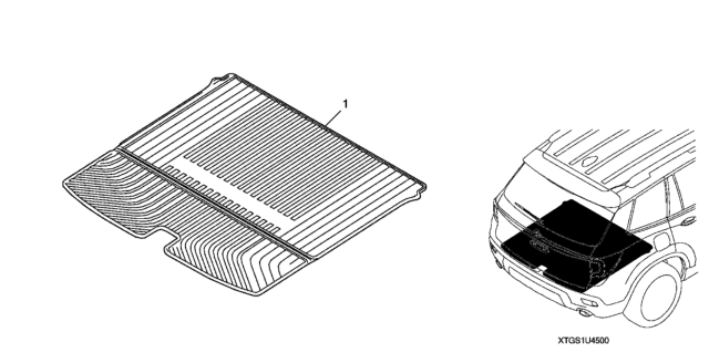 2020 Honda Passport 5 Door EXL (2WD) KA 9AT Cargo Tray (Black) Diagram