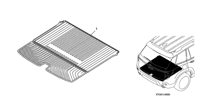 2019 Honda Passport Cargo Tray (Black) Diagram