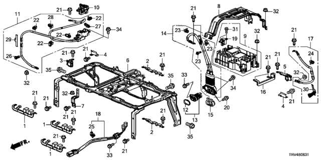 2019 Honda Clarity Electric Clip,Wire Harn (O Diagram for 91552-T2A-003