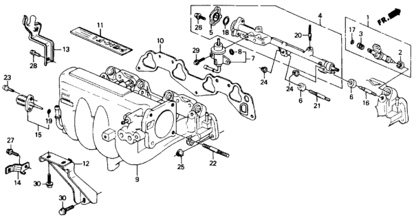 1990 Honda Civic 4 Door EX KA 4AT Intake Manifold Diagram