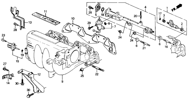 1990 Honda Civic Line Assembly, Main Fuel Diagram for 16620-PG7-661