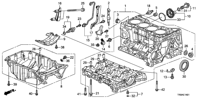 2013 Honda Civic Cylinder Block - Oil Pan (2.4L) Diagram
