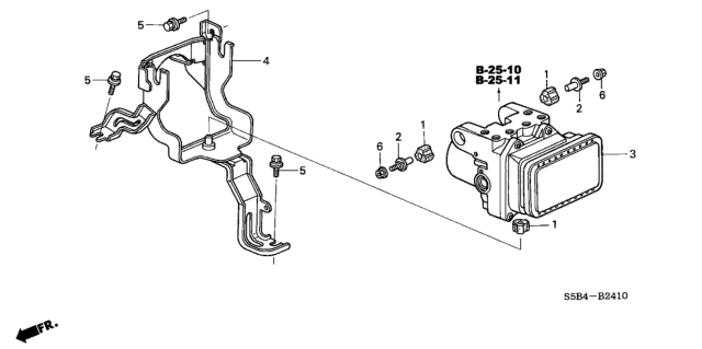 2003 Honda Civic Modulator Assembly Diagram for 57110-S5B-003